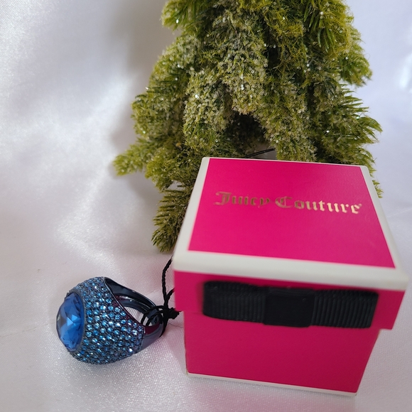 Juicy Couture Blue Cocktail Adjustable Ring NWT gift for her - Picture 7 of 8
